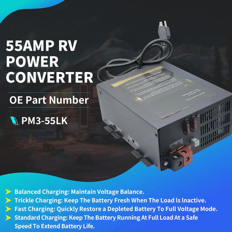 Smooth Operator RV Power Converter Swaps 110V AC To 12V DC With Zero Drama, 55AMP, durable unit for efficient camper power.