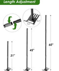 Length adjustment of 2-In-1 Garden Hoe With 60 Inch Adjustable Handle For Easy Weeding And Tilling, Sharp Blade And Rake Side
