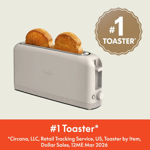 Slick Two Slice Slim Toaster With Hella Long Slots For Versatile Even Heating And A Tight Oat Milk Finish That Ditches Everyday Countertop Clutter While Kicking Out Perfect Crisps Daily with golden toast.