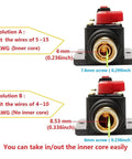 Inline Fuse Holder With Resettable Circuit Breaker For Car Audio Protection, 12V 24V DC, Push Button Reset, showing AWG measurements
