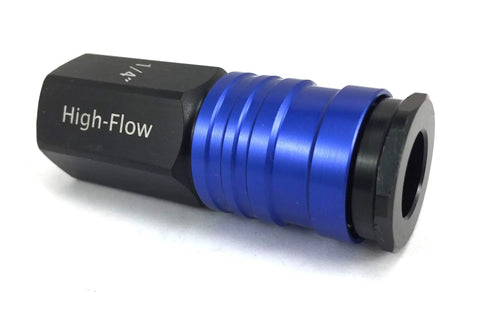 Four Piece High Flow Aluminum Female Coupling Connector Kit With Quick Connect Push To Connect System Delivers Twice The Air Flow