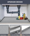 Silicone Under Sink Liner 34 By 22 Inch For Kitchen And Bathroom Cabinet Bases Drip Tray Protector Against Leaks And Spills Gray Mat