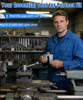 Machinist in workshop holding 156 Piece Slotted Stainless Steel Shim Kit 4x4 Inch Shims For Leveling With Precision Thicknesses