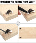 Installation process of Heavy Duty Non Swivel Drawer Caster Wheels 0.5 Inch Low Profile Set Of Four With Rigid Steel Frame