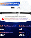 Cadillac CTS Rear Drive Shaft Assembly Replacement Prop Shaft For 2004 2007 Sedan Automatic Transmission Fits 25773497 936127 Easy Install And Durable Performance, steel rear driveshaft, 62.8-64.37in