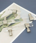 3.25 Inch Acrylic Clear Silver Drawer Pulls For Dresser Cabinets Lucite Knob Hardware With 83mm Center To Center Spacing