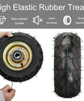 Pro Grade Heavy Duty Industrial Casters With Thick Pneumatic Rubber Tires Available In 8 Inch Or 10 Inch Swivel Brake Caster Pack close-up of high elastic rubber tire.