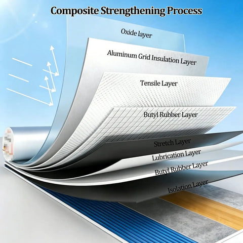 Layers of Rock Solid Self Adhesive Roofing Felt Roll Legit Waterproof Membrane Butyl Rubber Flashing Tape for RV Repair.