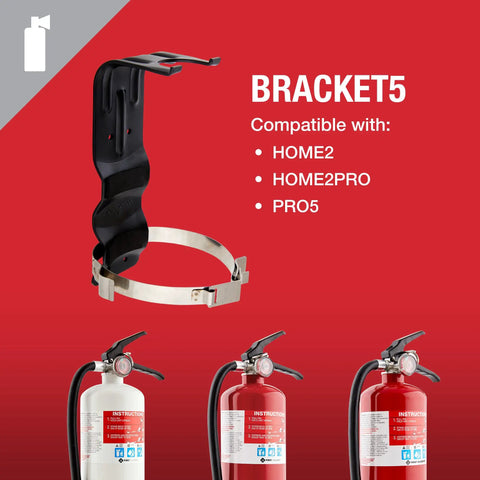 Bracket5 Replacement Fire Extinguisher Bracket Mount Kit For Home, Boat, And Vehicle Use With All Hardware Included For Quick, Easy Installation On Walls, Rigs, Or Cabinets