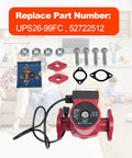 Heavy Duty Water Circulator Pump 115V 1/6HP 3 Speed Quiet Design For Hydronic And Radiant Floor Heating Fan Coil Solar Thermal Systems with installation parts and manual.