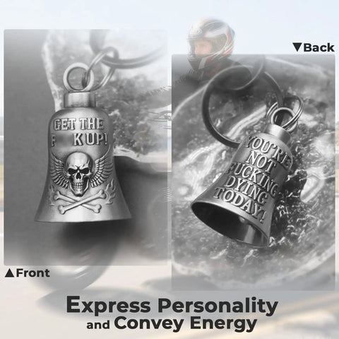 Guardian Angel Biker Bell For Riders With Gremlin Bells Hanger And 2 Key Chain Rings In Velvet Bag Ride Ready Luck Charm