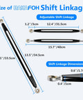 Black Shift Linkage For Indian Scout Motorcycles 2015 To 2024 Hussar Bobber And Scout Sixty Replacement Gear Shifter Rod With 1 Hole Slotted Style High Strength Precision Machined Direct Bolt On, with dimensions