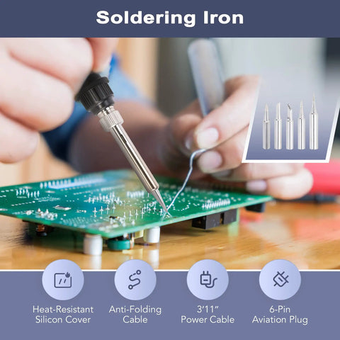 All In One Soldering And Hot Air Rework Station 750W Digital Temperature Control SMD Rework soldering iron and tips