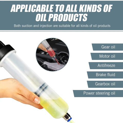 Driveway Ready Manual Oil Extraction Pump For Cars 200Cc Vacuum Fluid Siphon Tool No Drama Transfer Hose With Gasket quick oil application.