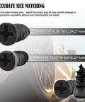 60 Piece Tire Plug Kit With Pliers And Screwdrivers For Emergency Puncture Repair showing large and small rubber plugs