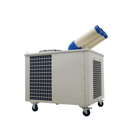 Heavy Duty Industrial Spot Cooler 29800 Btu Portable Ac Unit 220 Volt for factory and warehouse with exhaust duct.