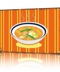 Dope Vintage Ramen Tin Sign Wall Art 8x12 Inch Metal Sign Poster With Bowl Design, Orange Background, Pre Drilled Holes
