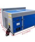 Heavy Duty Metal Working Downdraft Table With Side Suction Plate And Dust Collection Drum For Welding Grind Stations 2.2KW 220V side view with dimensions