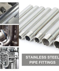 Beefy 304 Stainless Steel Pipe Fittings 1 Inch NPT Male To 1 Inch NPT Female, 4 Inch Thickened Nipple Cast Pipe Connector For Plumbing