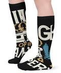 Design detail of Five Pack Fatigue Relief Compression Stockings Mid Calf Socks For Leg Circulation Support with printed graphics.