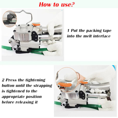 Heavy Duty Handheld Pneumatic Strapper For Pet Strap And Pp Band Portable Packing Tool No Sweat Operation Cranks Out Secure Bands Fast For Warehouse And Factory Floor Hustles