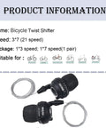 Dope Twist Shifter Pair For MTB Revoshift Left 3 Speed And Right 7 Speed Gear Levers Fits 21 Speed Or 18 Speed Setups