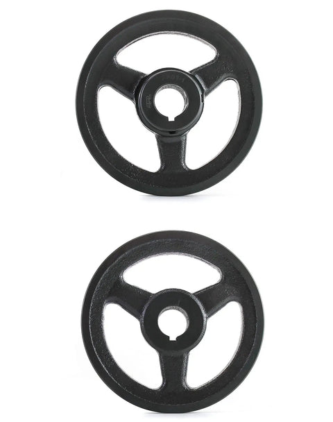 Front view of Single Groove V-Belt Sheave 5.95 Inch OD, 1 Inch Fixed Bore Cast Iron Pulley for 4L, A, AX Belts.