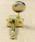 Stunning Gold Electric Guitar Tuning Pegs Set With 6 Right Semi-Enclosed Machine Heads And Premium Keys Plus Installation Hardware For Upgraded Tone - close-up of gold tuning peg head.