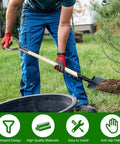 Person using D Grip Handle For Metal Shovel Replacement With Wooden Grip 32mm Inner Diameter Ergonomic Y Type Design for digging