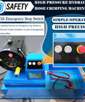 Portable Hydraulic Hose Crimper One Quarter Inch To Two Inch High Pressure Vehicle Hose Crimping Machine 32 MPa With 13 Die Sets, safety switch