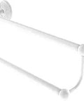 Prestige Monte Carlo 30 Inch Double Towel Bar in matte white with solid brass construction and concealed mounting hardware, side view