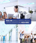 Magnetic Fluorescent Light Covers For Ceiling Lights 5 Pack Sky Blue Cloud Filters in various office and school settings