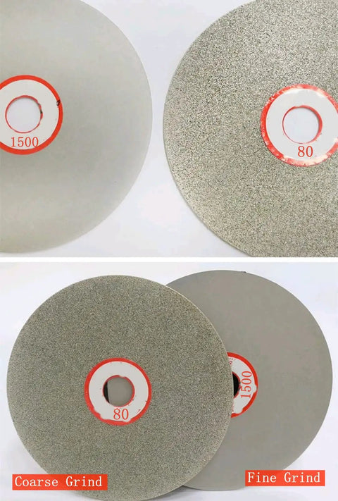 Diamond Polishing Disc Set Six 6 Inch Flat Lap Wheels With 80 1500 Grit for Cutting Sanding and Polishing Stone Glass