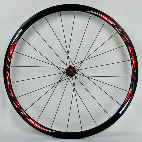 700C Road Bike Wheelset With Carbon Hub And 30mm Aluminum Double Wall Rim Quick Release Front And Rear Caliper And V Brake Compatible Seven to Eleven Speed Cassette Ready Matte Black