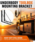 Set Of 2 Steel Truck Tool Box Mounting Brackets 24 By 24 Inch Underbody Mounting Kit for truck bed installation, sunset view