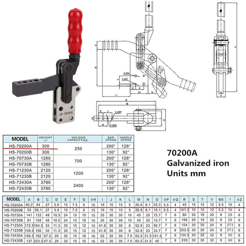 Beefy Workhorse Heavy Duty Quick Release Toggle Clamp For Car Doors And Welding Fixtures With High Carbon Steel 250 kg GH 70200A