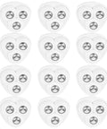 12pcs Self Adhesive Furniture Caster Wheels, Swivel Mini Casters in a grid showing white design with silver wheels for easy installation.