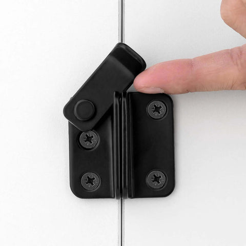 Two Pack Heavy Duty Flip Latches In Black Stainless Steel For Barn Gates And Sliding Doors Great For Cabinets And Closets close-up view