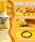 Clear Jewelry Glue For Accessories Quick Dry Cyanoacrylate Adhesive 30g 1.05oz for elastic strings, beads, and charms usage guide.