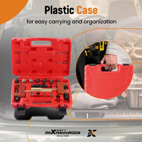 Timing Chain Removal Kit For Mercedes Benz M271 M272 M273 Diesel Engines in red plastic case with tools displayed