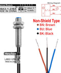 M8 Inductive Proximity Sensor Switch Shield Type, NPN NO, 3-Wire, 10-30VDC, 200mA, 1.5mm Sensing Range diagram and wires