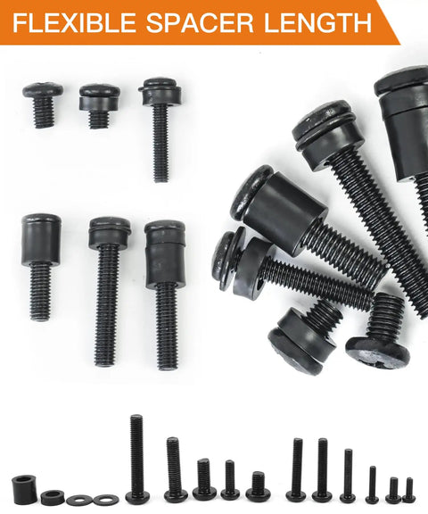 All In One TV Wall Mount Hardware Kit With Box M4 M5 M6 M8 Screws Washers Spacers For VESA Mounting Replacement Set close-up