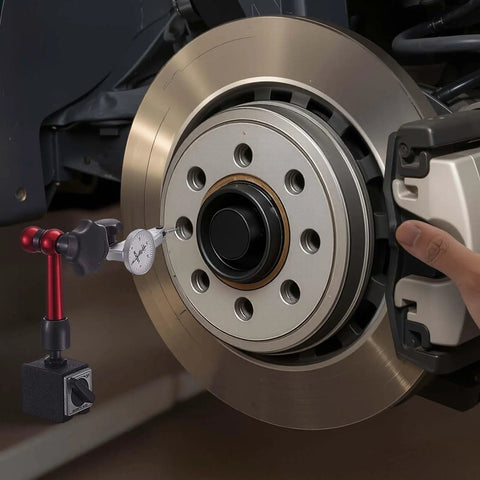 Dial Test Indicator With Universal Magnetic Base And Storage Case 0.0005 Inch Accuracy 0 To 0.03 Inch Travel Micro Ball Handle for brake disc inspection