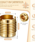 Durable Brass Threaded Inserts For Wood With Three Eighths By Sixteen Internal Threads Dual Thread Nutserts For Furniture Screw In Hardware Measuring Six Twenty Five Hundredths Inch Long Leifide Pack Of Ten
