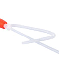 No Sweat Manual Siphon For 5 Gallon Buckets Transfers Water Soap And Wax At 2 Gpm with clear flexible tubing and red handle.