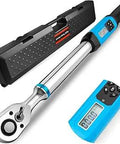 Oil Resistant Digital Torque Wrench In Red, 36 Tooth Ratchet Mechanism, Precise Torque Tool With Clockwise Accuracy Within 2 Percent