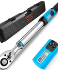 Digital Torque Wrench Half Inch Drive Pro Grade With 12.5 To 250 Ft Lb And 17 To 340 Nm Range, Electronic Torque Wrench With Buzzer
