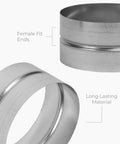 6 Inch Galvanized Metal Duct Connector For HVAC Ducting Round Ventilation Pipe Fitting Adapter Coupling And Extension Heavy Duty Metal Duct Vent Coupler For Dryer Duct Elbow And Splitter female fit ends