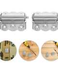 Self Closing Stainless Steel Spring Door Hinges With Screws for screen doors with installation view and tools