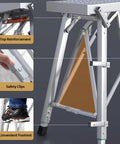 Close-up of Heavy Duty Portable Scaffolding And Adjustable Work Platform With Rock Solid Stability features including safety clips.